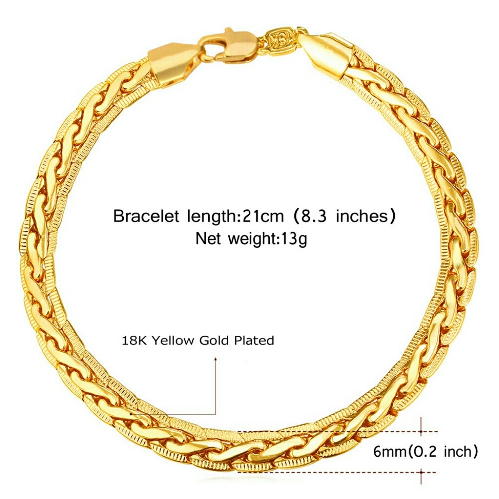18k yellow gold plated bracelet